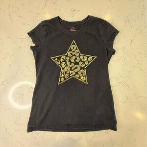 Faded Glory Black and Gold Star Tee Short Sleeve